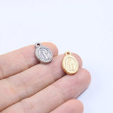 5pcs Stainless Steel Coin Charms Pendant DIY Necklace Earrings 2 Colors