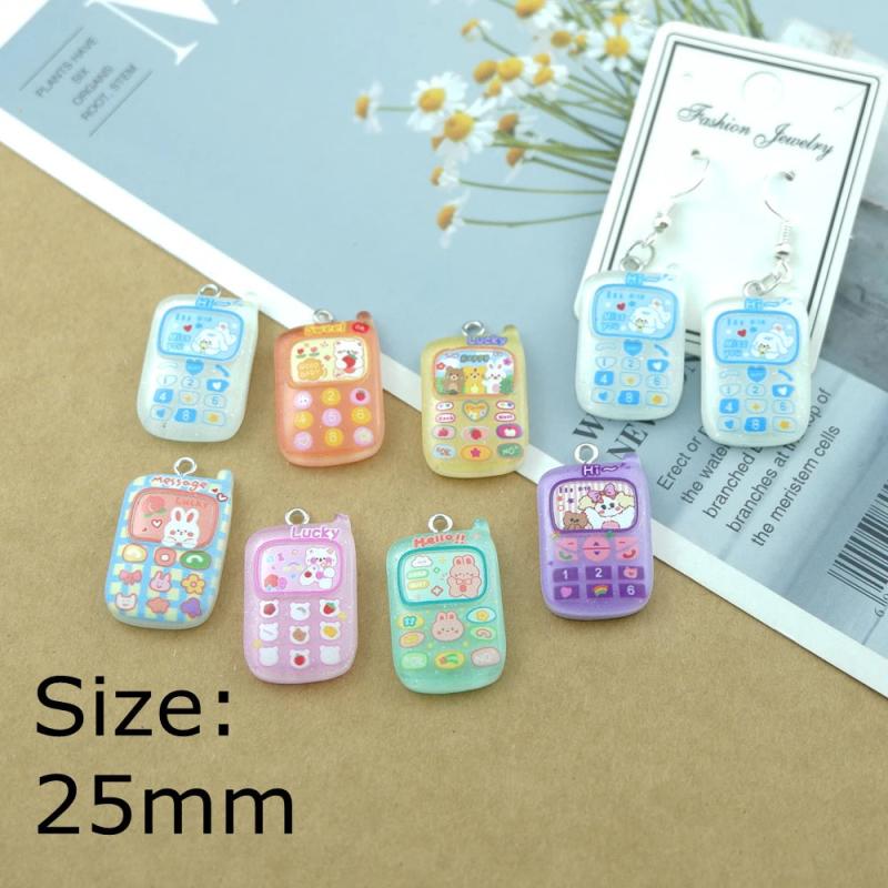 Cartoon Telephone Charms for DIY Jewelry Making