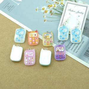 Cartoon Telephone Charms for DIY Jewelry Making