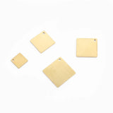 20pcs Brass Square Charms Disc Blanks DIY Earring Necklace