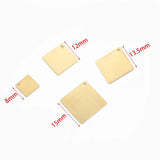 20pcs Brass Square Charms Disc Blanks DIY Earring Necklace