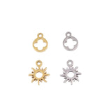 10pcs Stainless Steel Sun Flower Leaves Charms Pendant DIY Jewelry Unfading