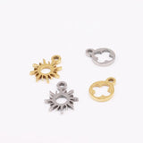10pcs Stainless Steel Sun Flower Leaves Charms Pendant DIY Jewelry Unfading
