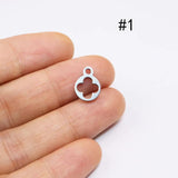 10pcs Stainless Steel Sun Flower Leaves Charms Pendant DIY Jewelry Unfading