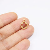 10pcs Stainless Steel Sun Flower Leaves Charms Pendant DIY Jewelry Unfading