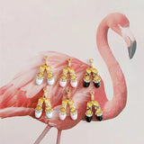 10pcs/pack Ballet Slippers Enamel Charms Metal Pendant Earring Jewelry 15*26mm