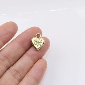 5pcs 12mm Stainless Steel High Heart Eye Star Charms Pendant
