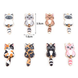 Cartoon Cat Enamel Pendants DIY Jewelry 10PCs
