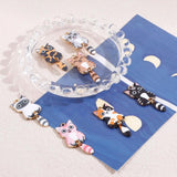 Cartoon Cat Enamel Pendants DIY Jewelry 10PCs
