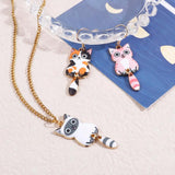 Cartoon Cat Enamel Pendants DIY Jewelry 10PCs