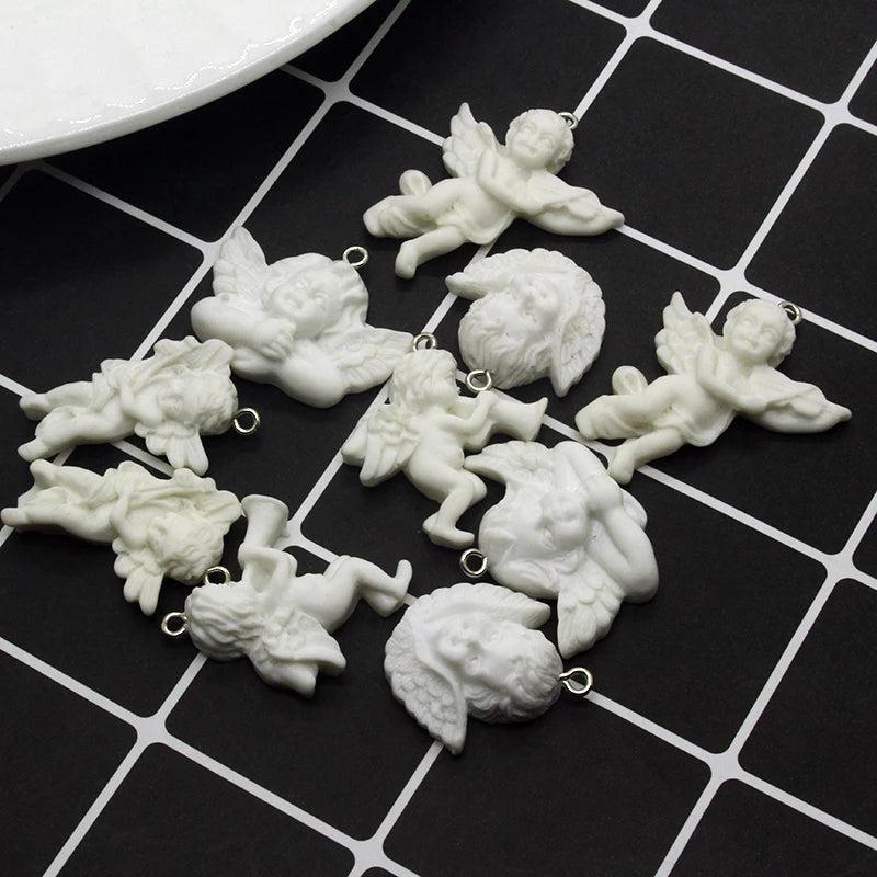 10pcs Gothic Angel Resin Charms Vintage Pendants DIY Jewelry
