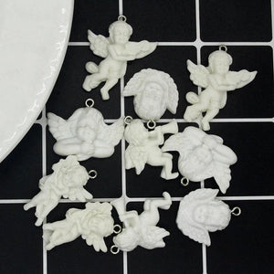 10pcs Gothic Angel Resin Charms Vintage Pendants DIY Jewelry