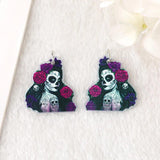 10 Pcs Halloween Skull Girl Charms Acrylic Flower Mermaid Findings