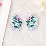 10 Pcs Halloween Skull Girl Charms Acrylic Flower Mermaid Findings