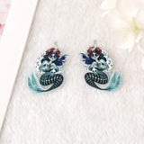 10 Pcs Halloween Skull Girl Charms Acrylic Flower Mermaid Findings