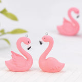 10pcs Flamingo Resin Charms for Jewelry Making