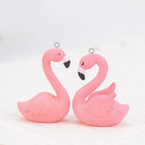 10pcs Flamingo Resin Charms for Jewelry Making