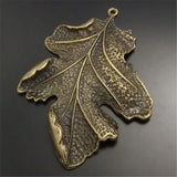 6pcs Antique Bronze Leaf Necklace Bracelet Charms Vintage Crafts