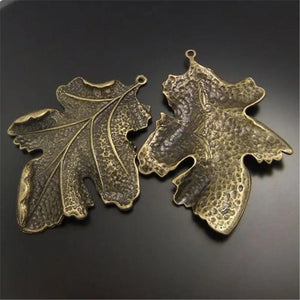 6pcs Antique Bronze Leaf Necklace Bracelet Charms Vintage Crafts