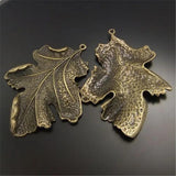 6pcs Antique Bronze Leaf Necklace Bracelet Charms Vintage Crafts
