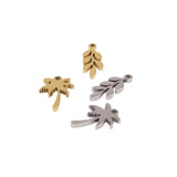 10pcs Stainless Steel Coconut Tree Leaves Charms Pendant DIY Jewelry