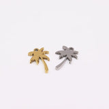 10pcs Stainless Steel Coconut Tree Leaves Charms Pendant DIY Jewelry