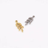 10pcs Stainless Steel Coconut Tree Leaves Charms Pendant DIY Jewelry