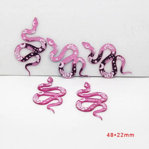 10pcs Moon Snake Acrylic Earring Charms Bohemia Vintage Pendants DIY Jewelry