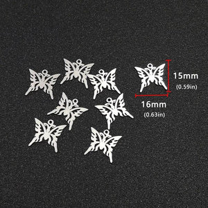 20pcs Butterfly Stainless Steel DIY Charm Pendant Jewelry Finding