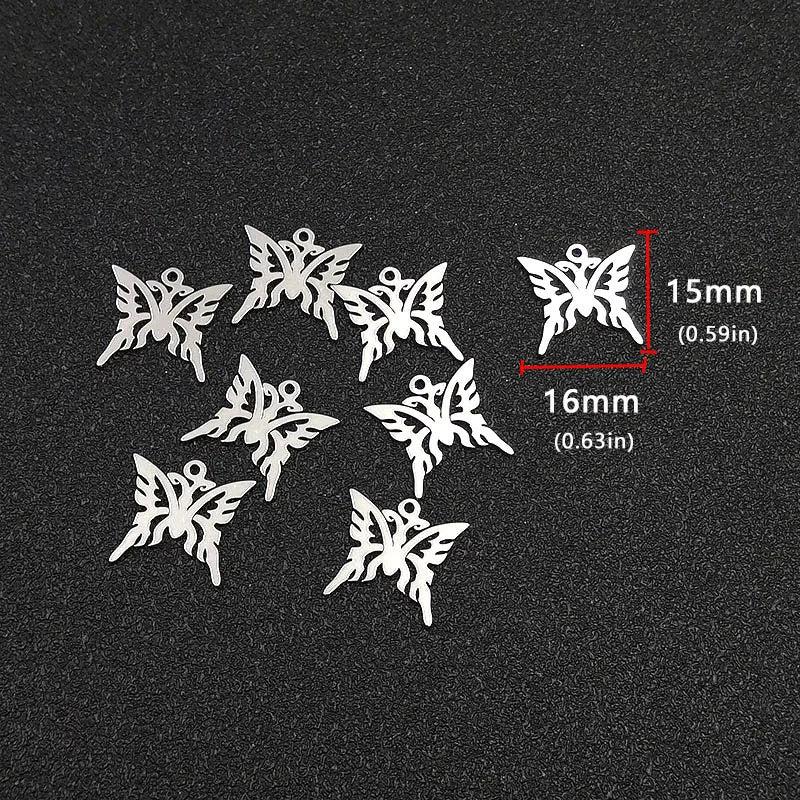 20pcs Butterfly Stainless Steel DIY Charm Pendant Jewelry Finding