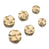50Pcs Raw Brass Distorted Round Coin Charms for DIY Jewelry Making