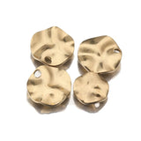 50Pcs Raw Brass Distorted Round Coin Charms for DIY Jewelry Making