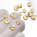 50Pcs Raw Brass Distorted Round Coin Charms for DIY Jewelry Making