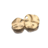 50Pcs Raw Brass Distorted Round Coin Charms for DIY Jewelry Making