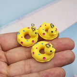 10pcs Yellow Dot Duck Resin Charms for Jewelry Making DIY Earrings Keychain