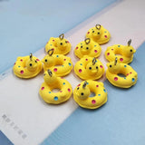 10pcs Yellow Dot Duck Resin Charms for Jewelry Making DIY Earrings Keychain