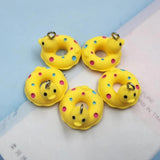 10pcs Yellow Dot Duck Resin Charms for Jewelry Making DIY Earrings Keychain