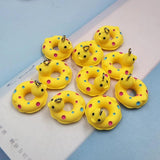 10pcs Yellow Dot Duck Resin Charms for Jewelry Making DIY Earrings Keychain