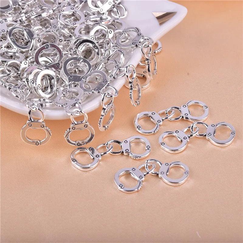 20pcs Handcuffs Metal Charms for DIY Earring Bracelet Making