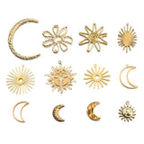 10Pcs Sun Moon Star Charms Pendants DIY Jewelry Making