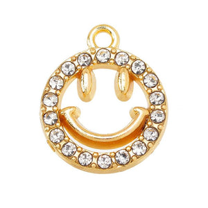 20Pcs 16*14MM Zircon Smiley Face Pendant Necklace for Women