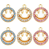 20Pcs 16*14MM Zircon Smiley Face Pendant Necklace for Women