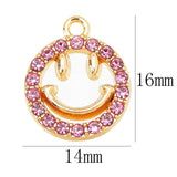 20Pcs 16*14MM Zircon Smiley Face Pendant Necklace for Women