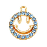 20Pcs 16*14MM Zircon Smiley Face Pendant Necklace for Women