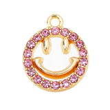 20Pcs 16*14MM Zircon Smiley Face Pendant Necklace for Women