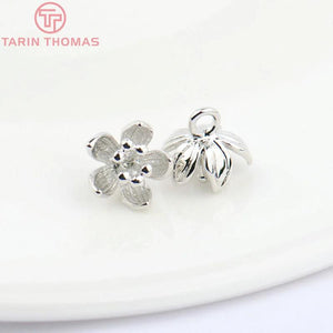 6PCS 5x9MM 24K Plum Flower Charms Jewelry Accessories
