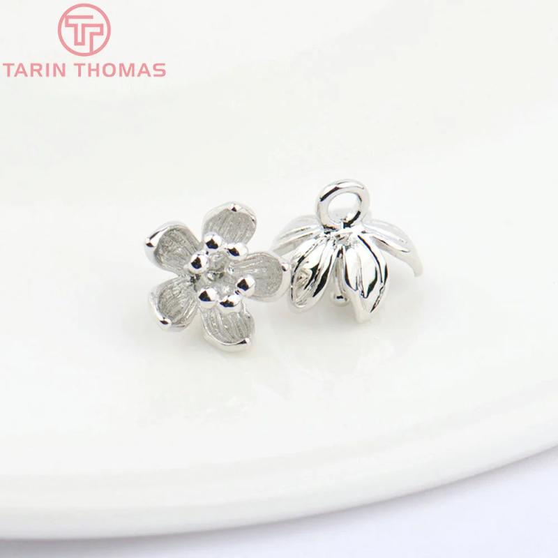 6PCS 5x9MM 24K Plum Flower Charms Jewelry Accessories