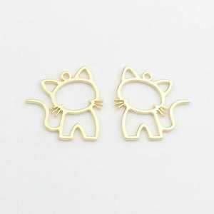 Cat Cartoon Charms Pendant 10pcs DIY Jewelry Making Accessories