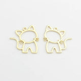 Cat Cartoon Charms Pendant 10pcs DIY Jewelry Making Accessories