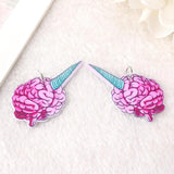 12pcs Pastel Goth Unicorn Charms Acrylic Spooky Skull Cake Pendant
